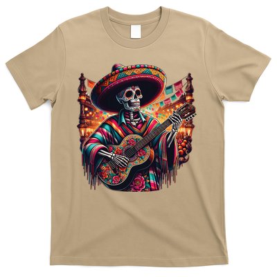 Cinco De Mayo Skeleton Sugar Skull Fiesta Sombreros Guitar T-Shirt