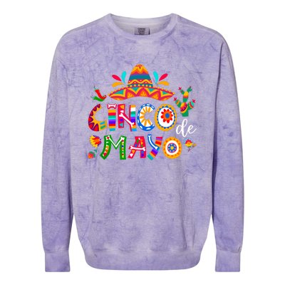 Cinco De Mayo Mexican Fiesta 5 De Mayo Women Colorblast Crewneck Sweatshirt