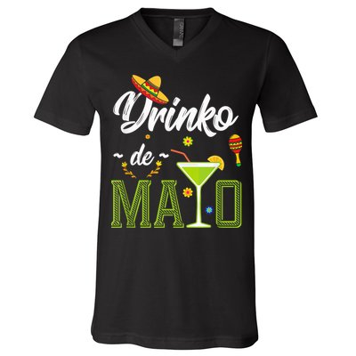 Cinco De Mayo Shirt Drinko De Mayo Fiesta Mexican Party V-Neck T-Shirt