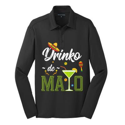 Cinco De Mayo Shirt Drinko De Mayo Fiesta Mexican Party Silk Touch Performance Long Sleeve Polo