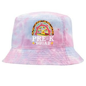 Cinco De Mayo Rainbow Leopard PreK Squad Teacher Tie-Dyed Bucket Hat