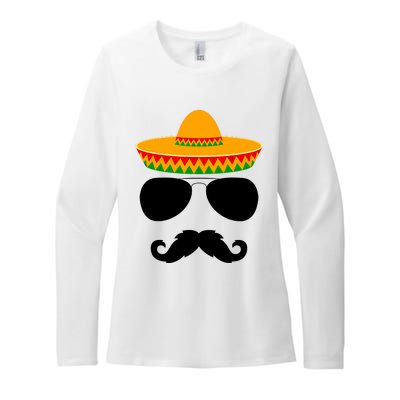 Cinco De Mayo Party Funny Cinco De Mayo Mustache Face Womens CVC Long Sleeve Shirt