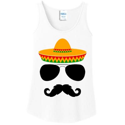 Cinco De Mayo Party Funny Cinco De Mayo Mustache Face Ladies Essential Tank