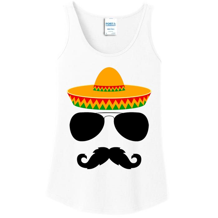 Cinco De Mayo Party Funny Cinco De Mayo Mustache Face Ladies Essential Tank