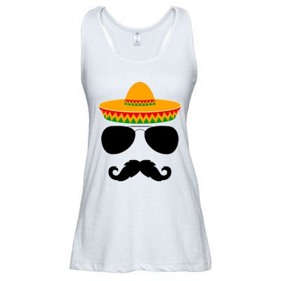 Cinco De Mayo Party Funny Cinco De Mayo Mustache Face Ladies Essential Flowy Tank