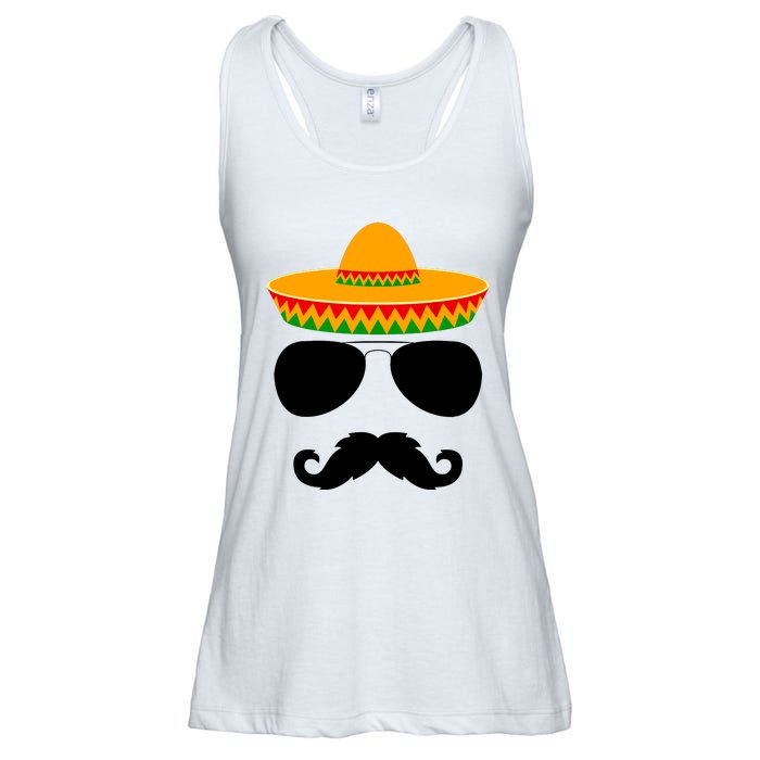 Cinco De Mayo Party Funny Cinco De Mayo Mustache Face Ladies Essential Flowy Tank