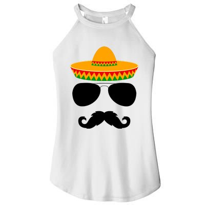 Cinco De Mayo Party Funny Cinco De Mayo Mustache Face Women’s Perfect Tri Rocker Tank