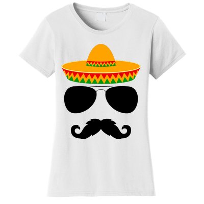 Cinco De Mayo Party Funny Cinco De Mayo Mustache Face Women's T-Shirt