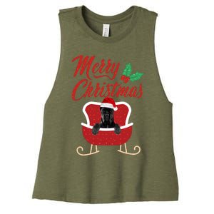 Canecorso Dog Merry Christmas Design For The Holiday Season! Women's Racerback Cropped Tank