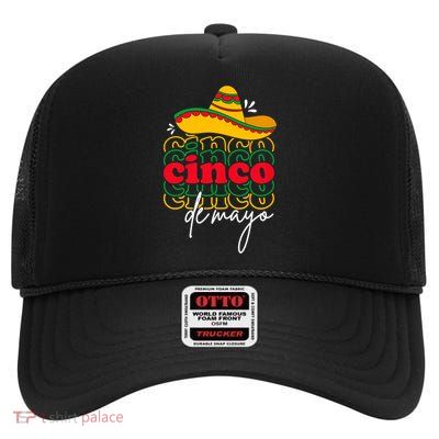Cinco De Mayo Mexican Fiesta 5 De Mayo High Crown Mesh Back Trucker Hat