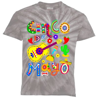 Cinco De Mayo Girl Kids Tie-Dye T-Shirt