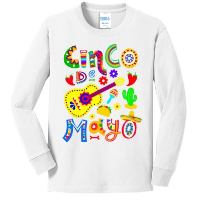 Cinco De Mayo Girl Kids Long Sleeve Shirt