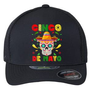 Cinco De Mayo Sugar Skull Men Women Mexican Fiesta Taco Flexfit Unipanel Trucker Cap