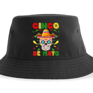 Cinco De Mayo Sugar Skull Men Women Mexican Fiesta Taco Sustainable Bucket Hat