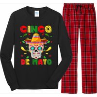 Cinco De Mayo Sugar Skull Men Women Mexican Fiesta Taco Long Sleeve Pajama Set