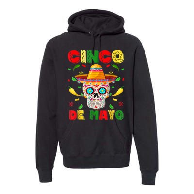 Cinco De Mayo Sugar Skull Men Women Mexican Fiesta Taco Premium Hoodie