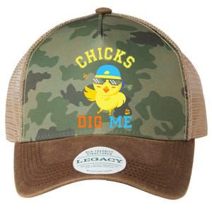 Chicks Dig Me Happy Easter Egg Hunt Legacy Tie Dye Trucker Hat