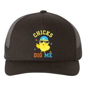 Chicks Dig Me Happy Easter Egg Hunt Yupoong Adult 5-Panel Trucker Hat