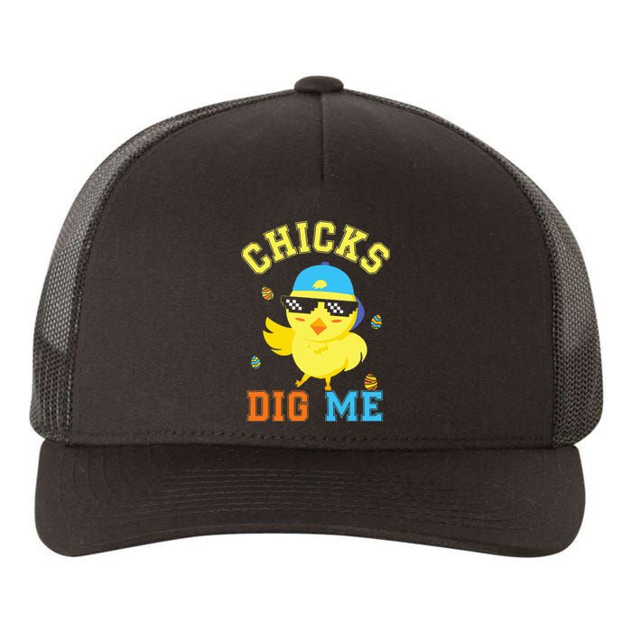 Chicks Dig Me Happy Easter Egg Hunt Yupoong Adult 5-Panel Trucker Hat