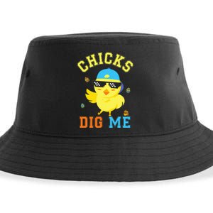 Chicks Dig Me Happy Easter Egg Hunt Sustainable Bucket Hat