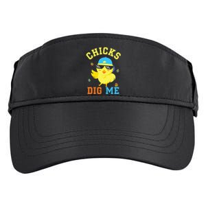 Chicks Dig Me Happy Easter Egg Hunt Adult Drive Performance Visor