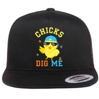 Chicks Dig Me Happy Easter Egg Hunt Flat Bill Trucker Hat