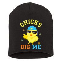 Chicks Dig Me Happy Easter Egg Hunt Short Acrylic Beanie