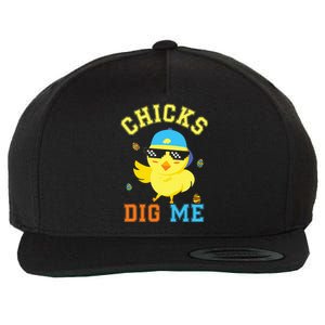 Chicks Dig Me Happy Easter Egg Hunt Wool Snapback Cap