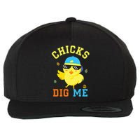 Chicks Dig Me Happy Easter Egg Hunt Wool Snapback Cap