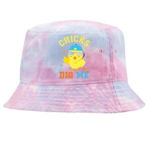 Chicks Dig Me Happy Easter Egg Hunt Tie-Dyed Bucket Hat