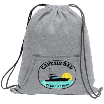 Captain Dad My Boat My Rules Yacht Boating Sweatshirt Cinch Pack Bag