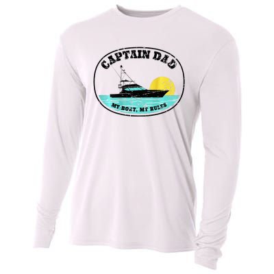 Captain Dad My Boat My Rules Yacht Boating Cooling Performance Long Sleeve Crew