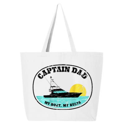 Captain Dad My Boat My Rules Yacht Boating 25L Jumbo Tote