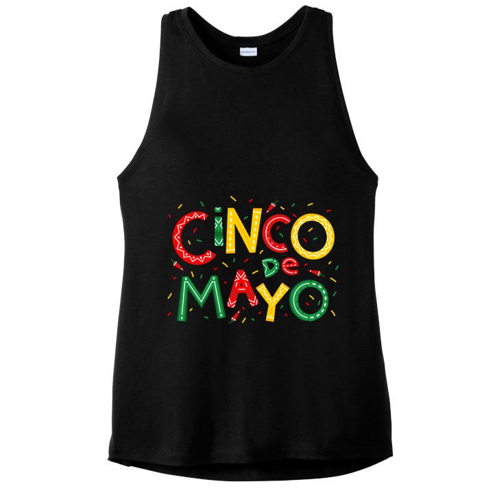 Cinco De Mayo Chili Pepper Celebration Ladies PosiCharge Tri-Blend Wicking Tank