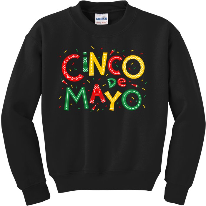 Cinco De Mayo Chili Pepper Celebration Kids Sweatshirt