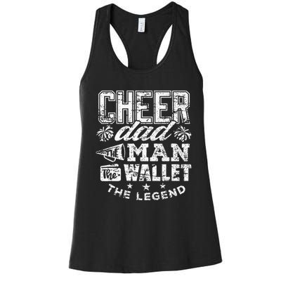 Cheerleader Dad Man Wallet Legend Funny Cheer Dad Women's Racerback Tank