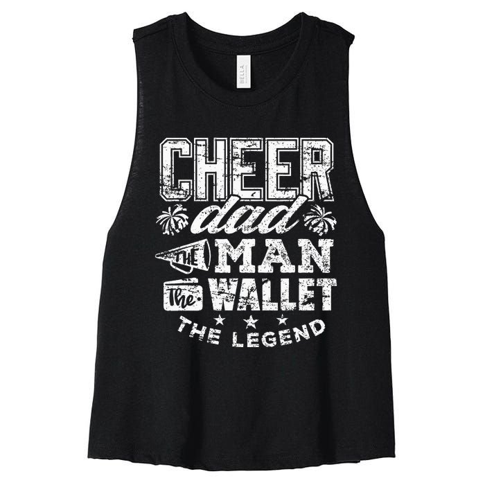 Cheerleader Dad Man Wallet Legend Funny Cheer Dad Women's Racerback Cropped Tank