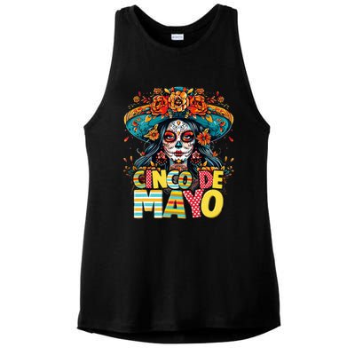 Cinco De Mayo Mexican Fiesta Squad Ladies PosiCharge Tri-Blend Wicking Tank