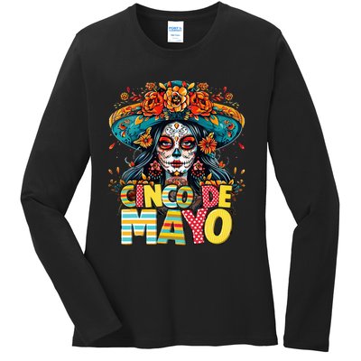 Cinco De Mayo Mexican Fiesta Squad Ladies Long Sleeve Shirt