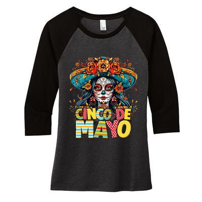 Cinco De Mayo Mexican Fiesta Squad Women's Tri-Blend 3/4-Sleeve Raglan Shirt