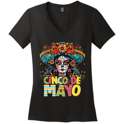 Cinco De Mayo Mexican Fiesta Squad Women's V-Neck T-Shirt