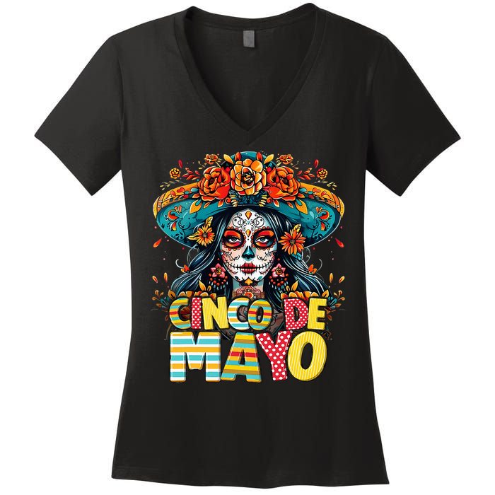 Cinco De Mayo Mexican Fiesta Squad Women's V-Neck T-Shirt