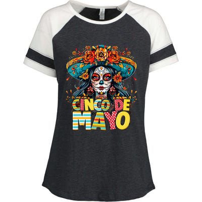 Cinco De Mayo Mexican Fiesta Squad Enza Ladies Jersey Colorblock Tee