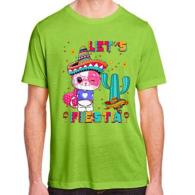 Cinco De Mayo Meow Lets Fiesta Mexican Cactus Cute Cat Adult ChromaSoft Performance T-Shirt