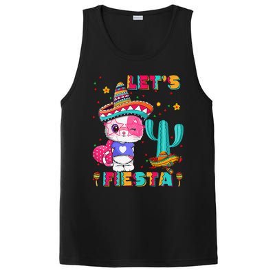 Cinco De Mayo Meow Lets Fiesta Mexican Cactus Cute Cat PosiCharge Competitor Tank