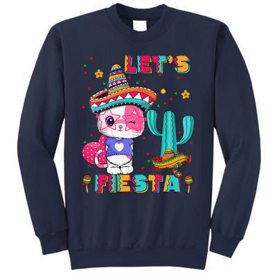 Cinco De Mayo Meow Lets Fiesta Mexican Cactus Cute Cat Sweatshirt