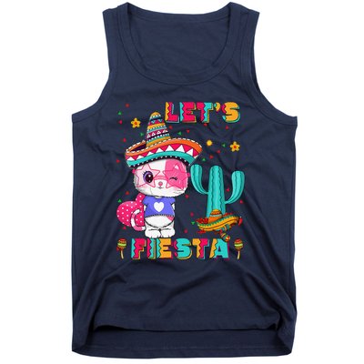 Cinco De Mayo Meow Lets Fiesta Mexican Cactus Cute Cat Tank Top