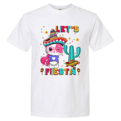 Cinco De Mayo Meow Lets Fiesta Mexican Cactus Cute Cat Garment-Dyed Heavyweight T-Shirt