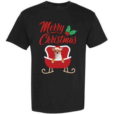 Chihuahua Dog Merry Christmas Design For The Holiday Season! Garment-Dyed Heavyweight T-Shirt