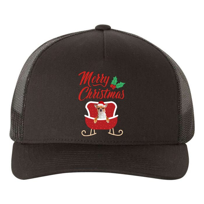 Chihuahua Dog Merry Christmas Design For The Holiday Season! Yupoong Adult 5-Panel Trucker Hat